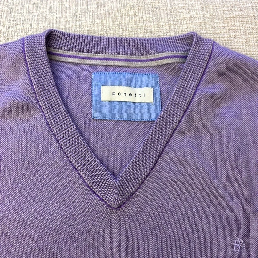 Benetti Cotton V-Neck Sweater Size XL‎ NWT
